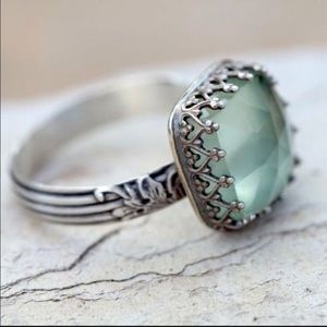 Mint green moonstone ring